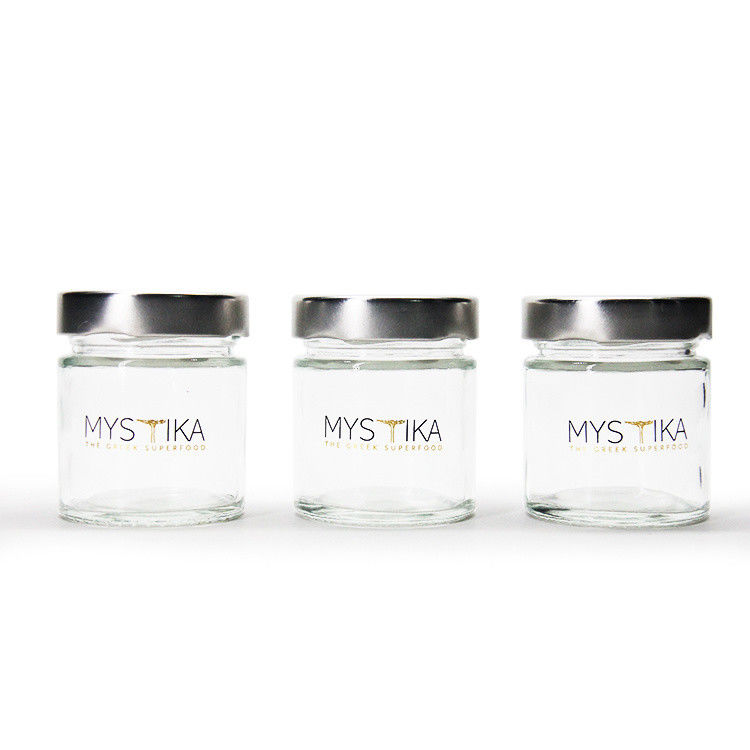 Chống nhiệt vòng 45ml 5Oz 6Oz 8Oz Hermetic Glass Storage Jar Food Storage With Tinplate Lid