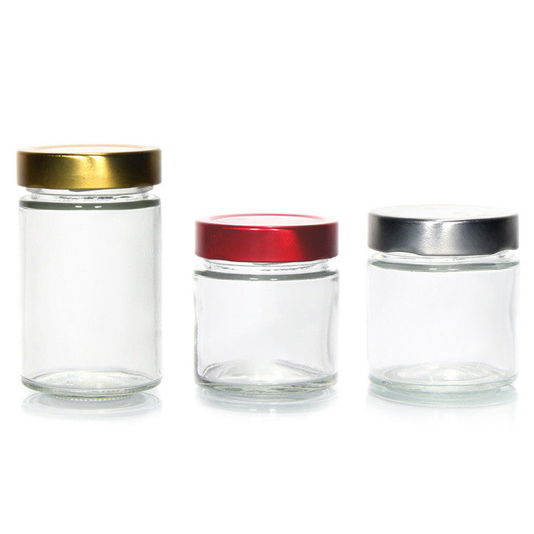 Màn hình 4oz 8oz 16oz 12oz 20oz Glass Jar Glass Food Container Với nắp kim loại sâu