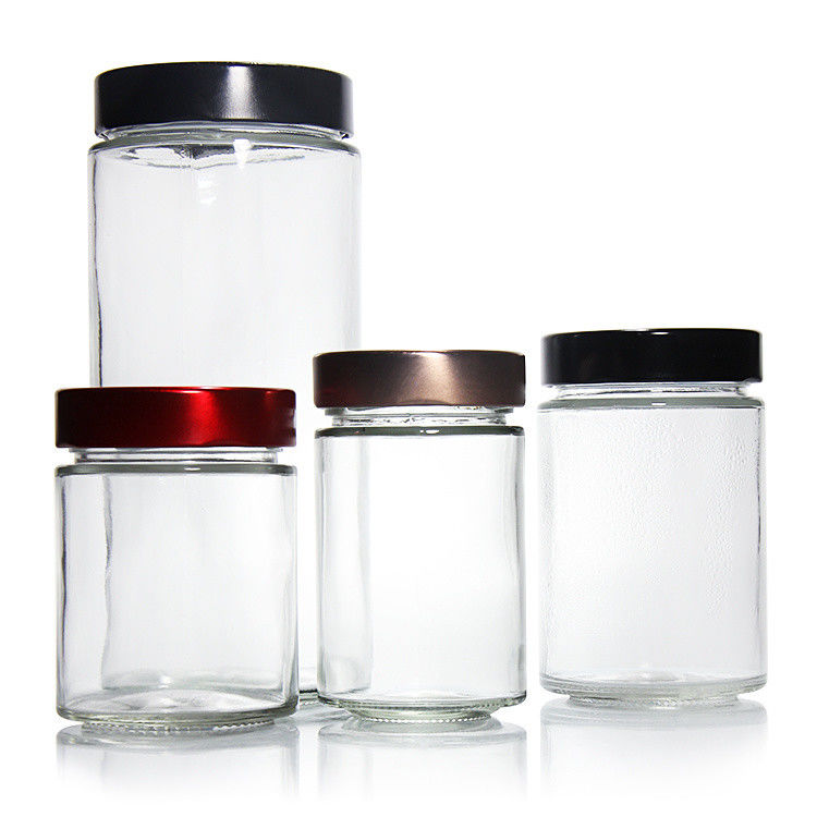 Màn hình 4oz 8oz 16oz 12oz 20oz Glass Jar Glass Food Container Với nắp kim loại sâu