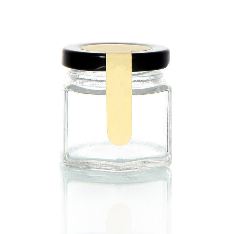 Các thùng thủy tinh tròn trong suốt 100ml để lưu trữ mật ong Bao bì thực phẩm với nắp kim loại