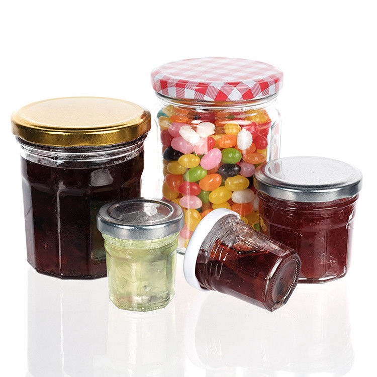 Giá thấp Capacity khác nhau cao phong tỏa hình tròn Clear Glass Jar Jam Storage Jar