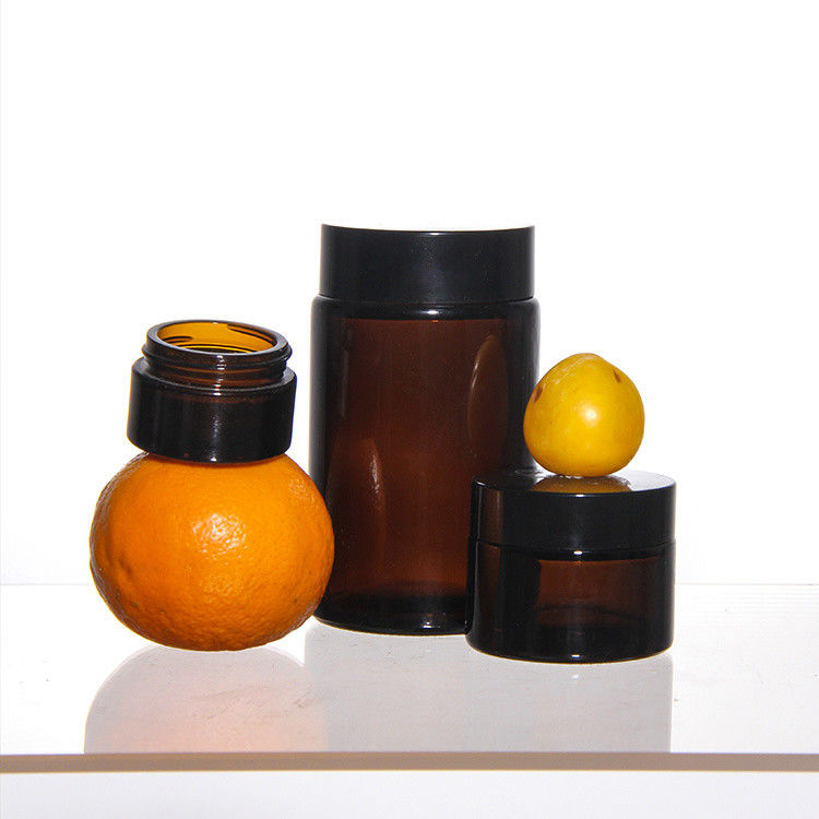 ODM mỹ phẩm màu kính hộp kem với nắp Acacia vàng