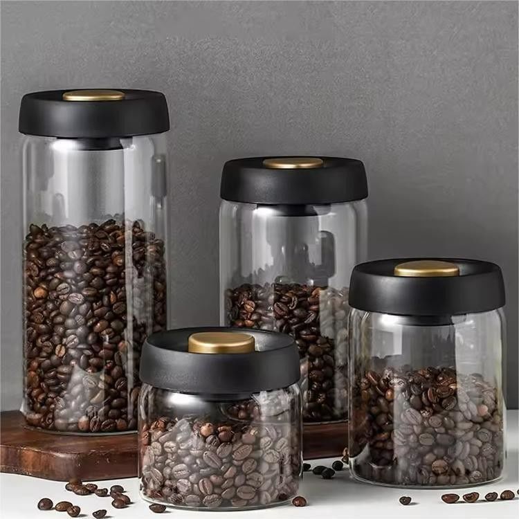 500ml lon cà phê thủy tinh Borosilicate cho hạt cà phê và nhà bếp