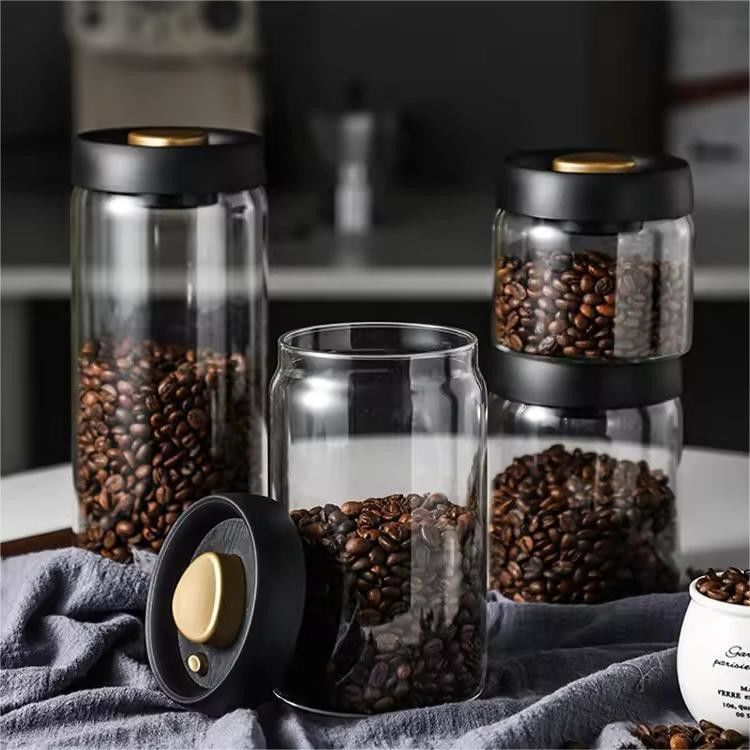 500ml lon cà phê thủy tinh Borosilicate cho hạt cà phê và nhà bếp