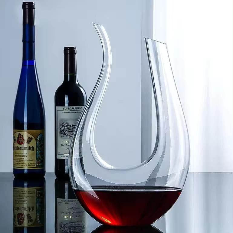 1.6 L Crystal Glass Red Wine Decanter Unique U Shape Wine Carafe Decanter