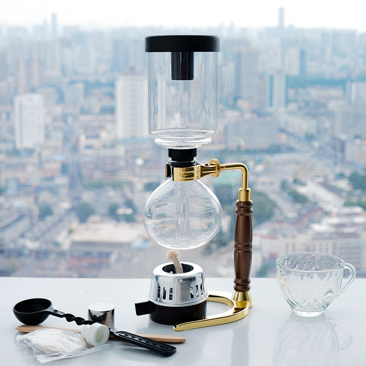 Thiết kế cổ điển bếp borosilicate kính máy pha cà phê trà 2-5 cốc siphon nồi cà phê cho việc làm cà phê chuyên nghiệp