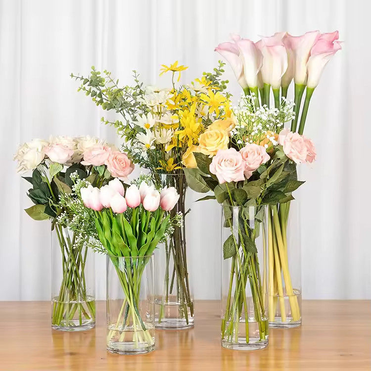Phòng khách theo phong cách châu Âu Khách sạn Vase hoa thủy tinh Trang trí nhà Vase thủy tinh