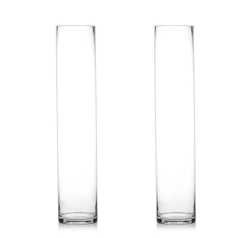 Hydroponic Cylinder Clear Glass Flower Vase cho trang trí khách sạn Lễ cưới