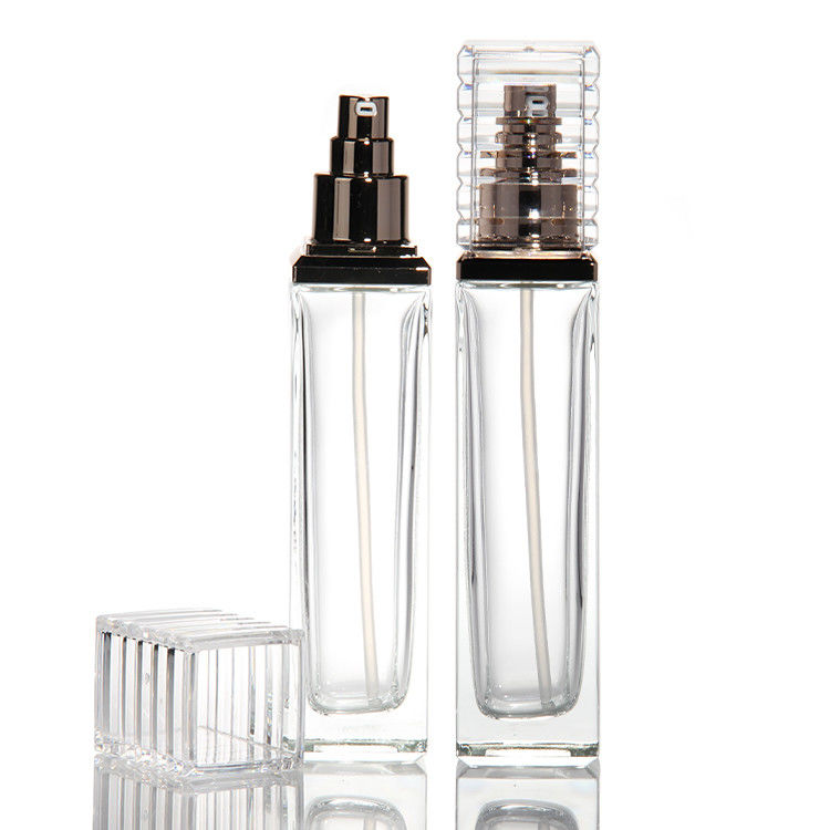 30ml 50ml 80ml 100ml chai máy bơm thủy tinh trong suốt cho huyết thanh dầu thiết yếu nước hoa Lotion