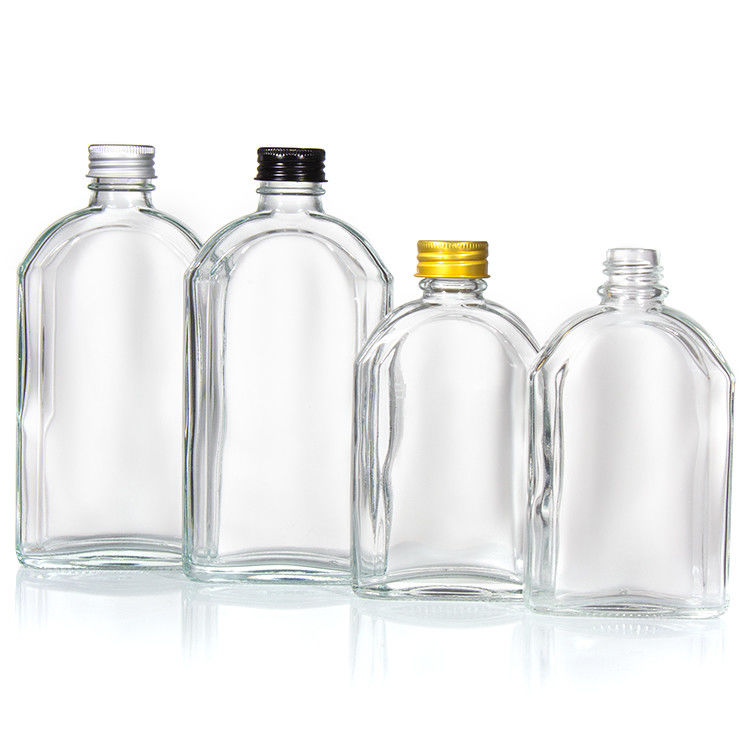 Cá nhân hóa tùy chỉnh 350Ml 500Ml Chiếc chai rượu bằng kính mịn mịn với nắp nhôm