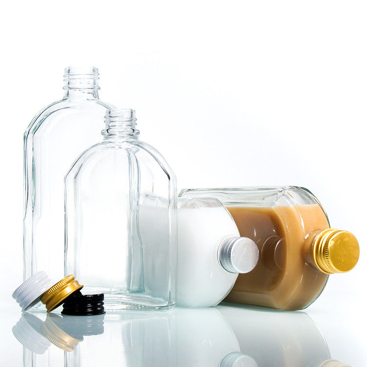 Cá nhân hóa tùy chỉnh 350Ml 500Ml Chiếc chai rượu bằng kính mịn mịn với nắp nhôm