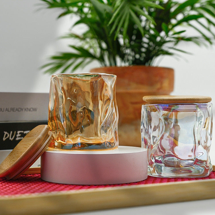 Custom Luxury Design Metal Lace Decal Decoration Candle Holder Rose Gold Khẩu nến thơm kính