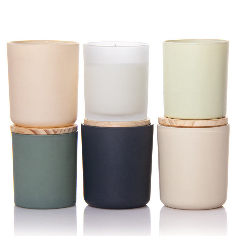 Luxury Custom 8oz 10oz 14oz Frosted Clear Matte White Black Hộp đựng nến thủy tinh màu