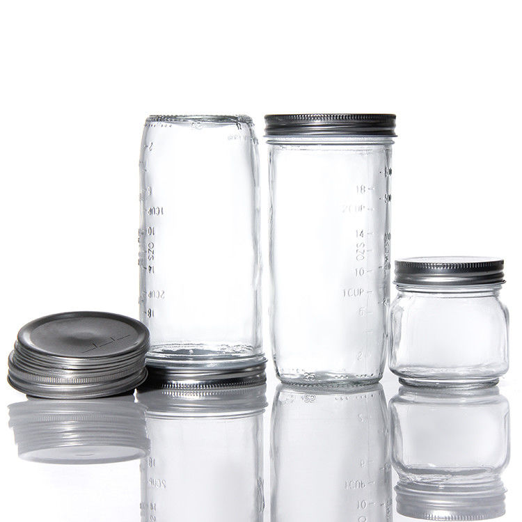 Giá rẻ vòng 180Ml 280Ml 380Ml 500Ml gói thực phẩm Glass Mason bình với nắp vít