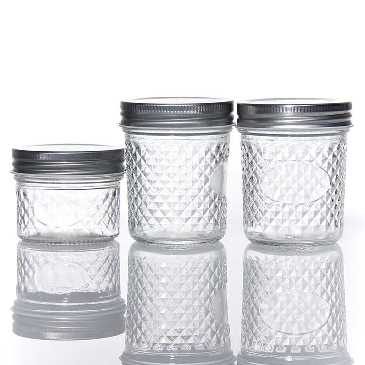 Giá rẻ vòng 180Ml 280Ml 380Ml 500Ml gói thực phẩm Glass Mason bình với nắp vít