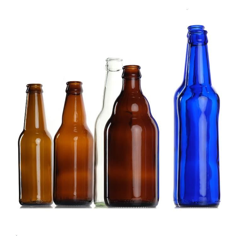 Chất lượng cao bia màu xanh lá cây Amber chai thủy tinh rõ ràng Hot Stamping đồ uống cho bia