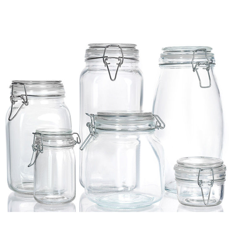Thùng nướng nướng nướng nướng 300ml 500ml 750ml Thùng thủy tinh kín không khí với nắp mở