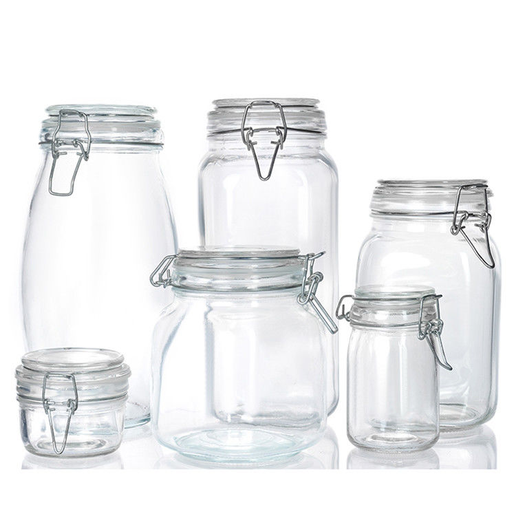 Thùng nướng nướng nướng nướng 300ml 500ml 750ml Thùng thủy tinh kín không khí với nắp mở