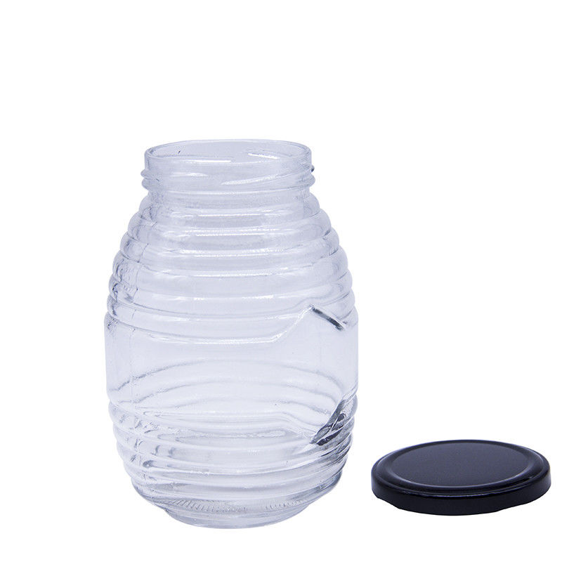 Cá nhân hóa tùy chỉnh 2Oz 3Oz 100Ml 500Ml 1000Ml thủy tinh trong suốt lọ mật ong với nắp kim loại