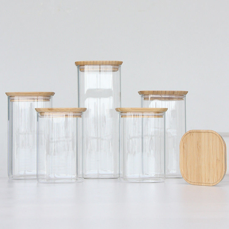 Custom Square 370ml 500ml 730Ml Honey Storage Glass Food Jar Jar Để lưu trữ