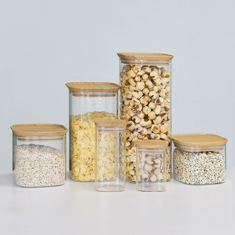 Custom Square 370ml 500ml 730Ml Honey Storage Glass Food Jar Jar Để lưu trữ