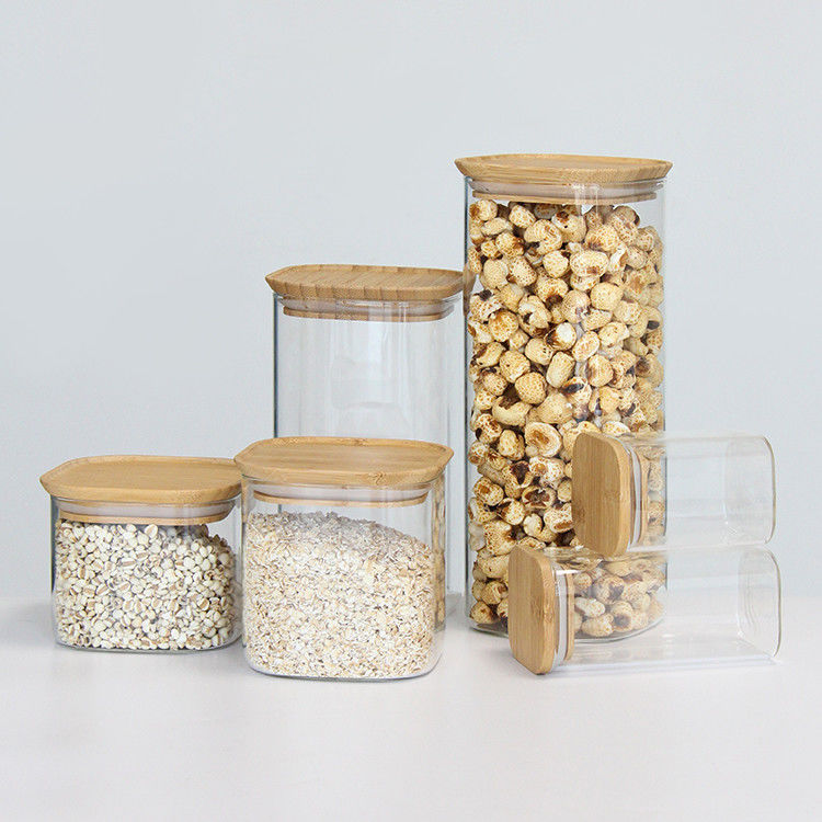 Custom Square 370ml 500ml 730Ml Honey Storage Glass Food Jar Jar Để lưu trữ