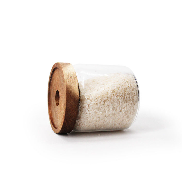Chất lượng cao đồ trang trí thực phẩm Glass Storage Jar để lưu trữ chocolate cà phê kẹo với vải ngậy
