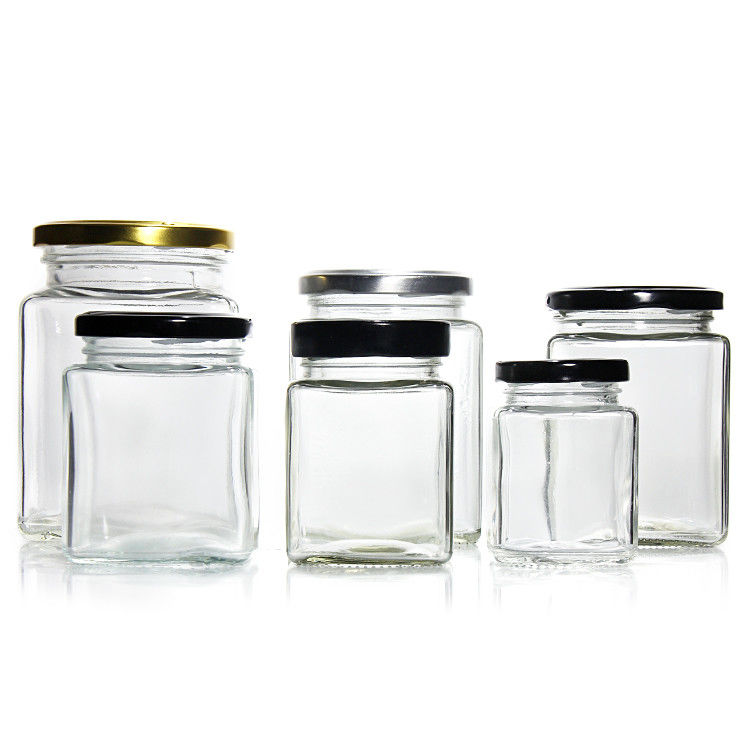 Chất chứa thực phẩm thủy tinh rõ ràng bền 100ml 240ml Chất chứa kín cao cho trái cây