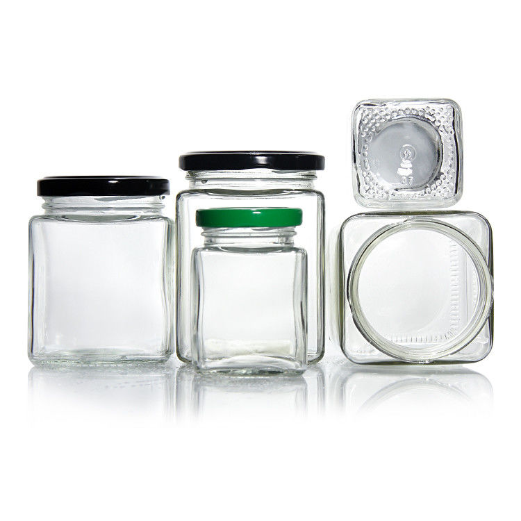 Chất chứa thực phẩm thủy tinh rõ ràng bền 100ml 240ml Chất chứa kín cao cho trái cây