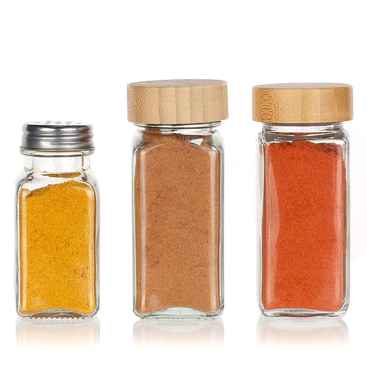 Thùng gia vị thủy tinh Bottles lưu trữ gia vị với hầm gấp Bbq Công cụ bếp Herb & Spice Tools