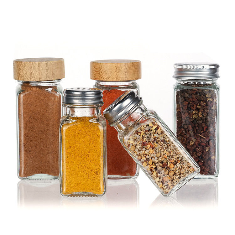 Thùng gia vị thủy tinh Bottles lưu trữ gia vị với hầm gấp Bbq Công cụ bếp Herb & Spice Tools