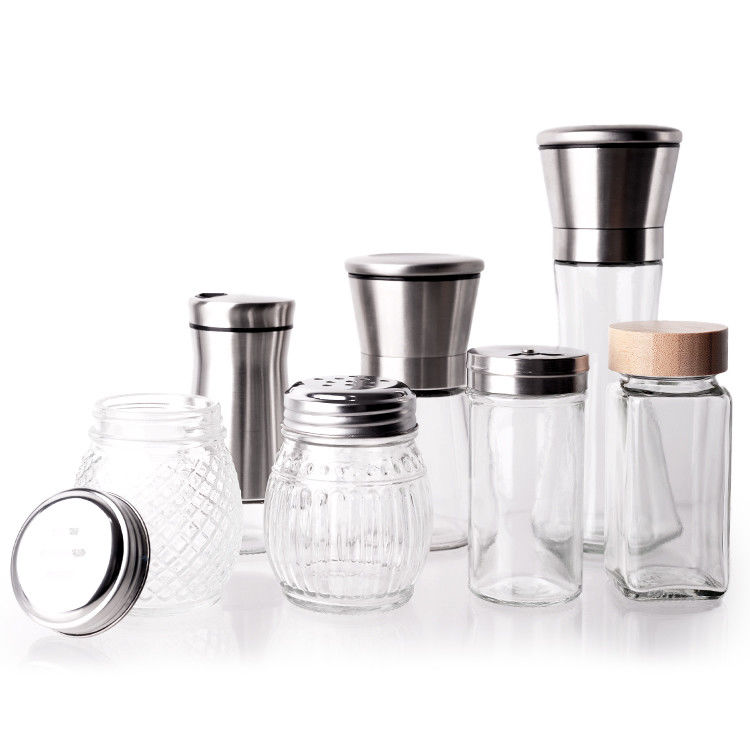 Nhà sản xuất Chất chứa thực phẩm Chất chứa nhà bếp Chất chứa 4oz Thủy tinh gia kính với nắp