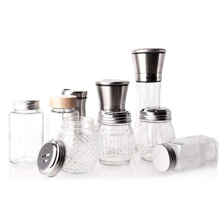 Nhà sản xuất Chất chứa thực phẩm Chất chứa nhà bếp Chất chứa 4oz Thủy tinh gia kính với nắp