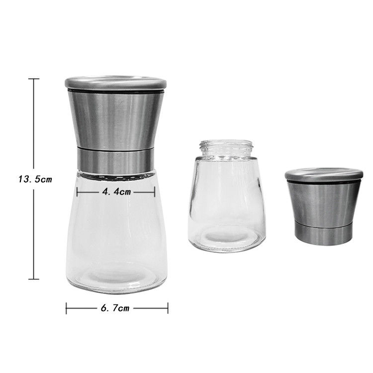 Chất lượng hàng đầu 2oz 4Oz gia vị ớt ShakerRound 4Oz gia vị thủy tinh bình với nắp kim loại