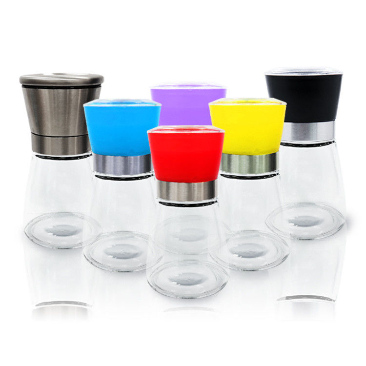 Chất lượng hàng đầu 2oz 4Oz gia vị ớt ShakerRound 4Oz gia vị thủy tinh bình với nắp kim loại