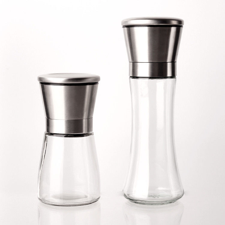 Logo tùy biến Nhiều phong cách 40Z 8OZ Thùng gia vị bằng thủy tinh với đầu máy trộn Nắp gia vị