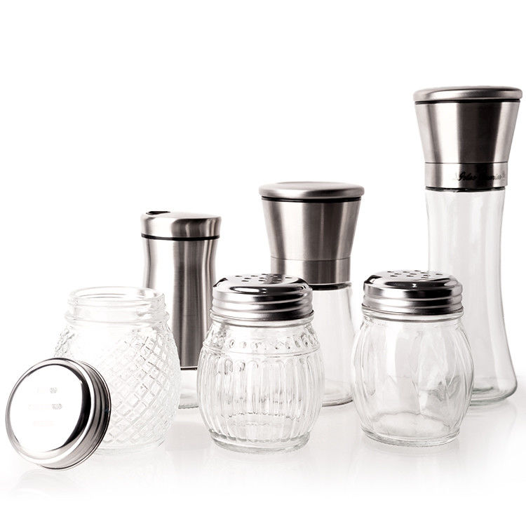 3.5oz 100ml phụ kiện nhà bếp gia vị thủy tinh gia vị lọ đặt cho đường muối ớt