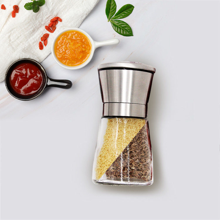 Hỗn 4oz gia vị thủy tinh bình với nhãn gia vị tổ chức bình nhãn Acacia Metal nắp