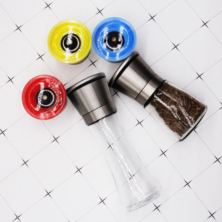 Hỗn 4oz gia vị thủy tinh bình với nhãn gia vị tổ chức bình nhãn Acacia Metal nắp