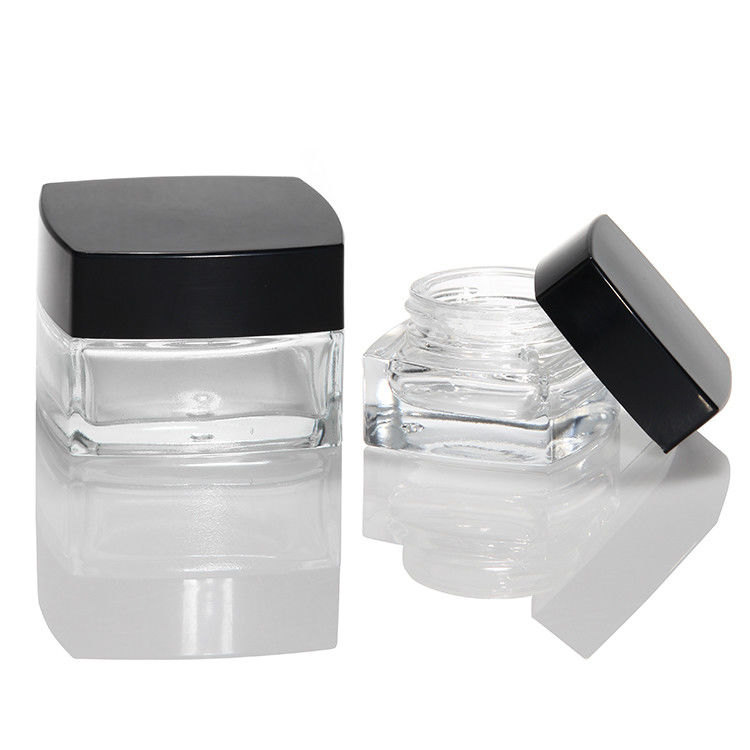 Bao bì chai mỹ phẩm rỗng 30ml 50ml 100ml thủy tinh mờ bình kem chăm sóc da với nắp màu đen trắng