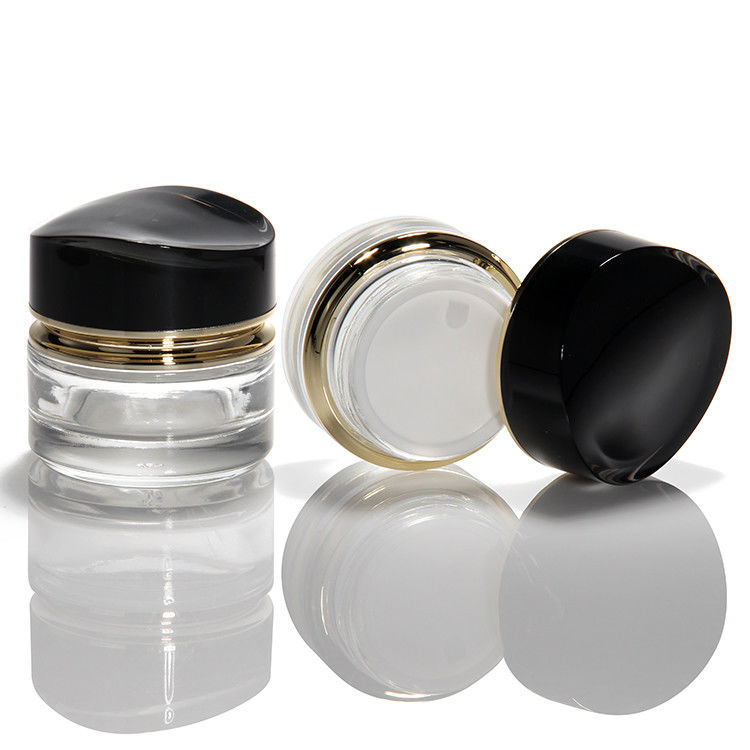 Thùng kem thủy tinh sang trọng 50g 30ml Thùng kem thủy tinh không có da Thùng mỹ phẩm Thùng có nắp