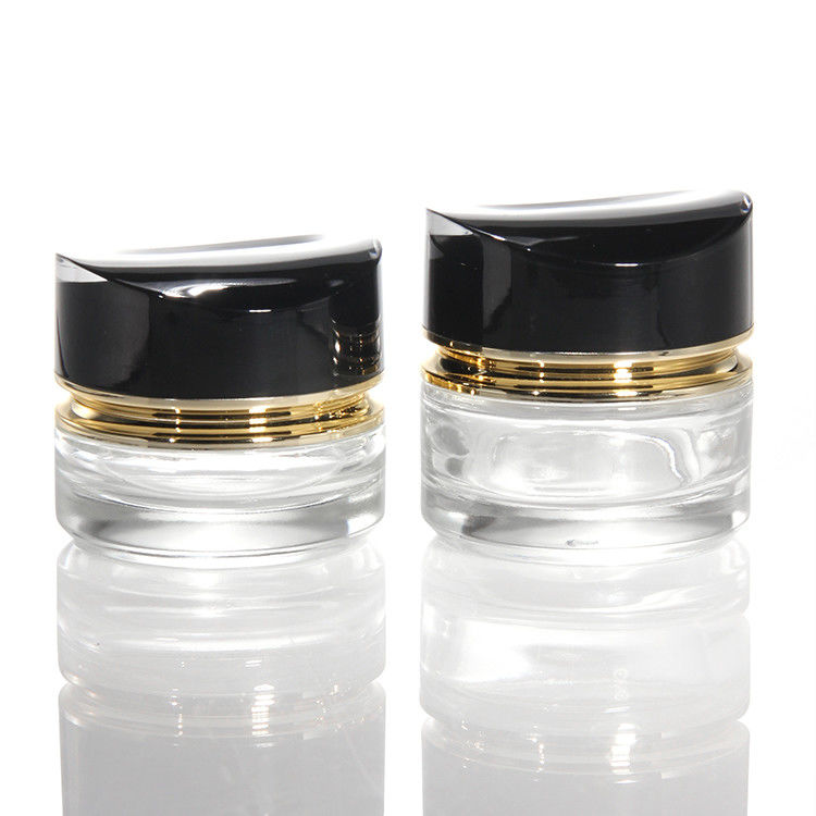 Thùng kem thủy tinh sang trọng 50g 30ml Thùng kem thủy tinh không có da Thùng mỹ phẩm Thùng có nắp