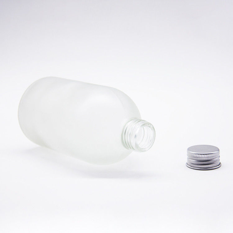 Tùy chỉnh chai thủy tinh 200Ml chai kính phẳng pha cà phê nước trái cây lạnh với nắp nhôm