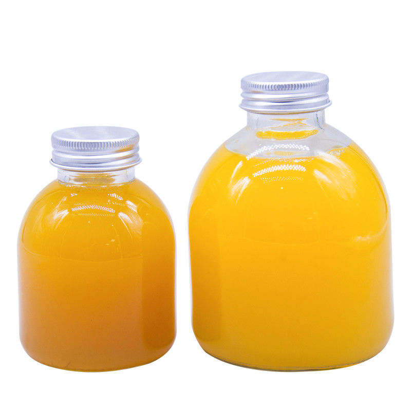 Tùy chỉnh chai thủy tinh 200Ml chai kính phẳng pha cà phê nước trái cây lạnh với nắp nhôm