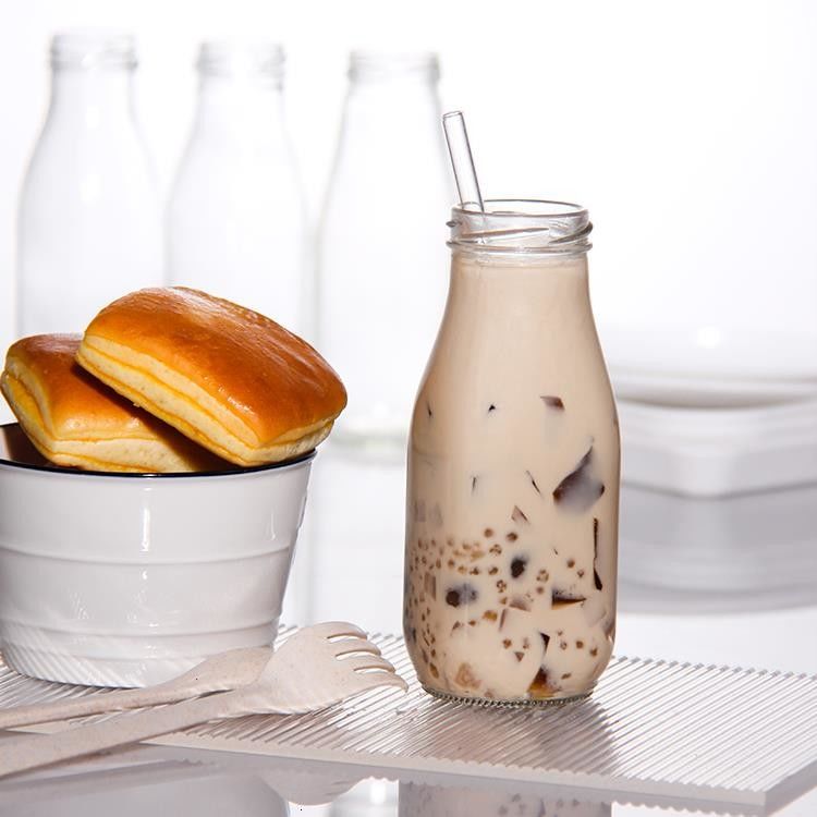 Không có chì Pháp vòng 25Oz 32Oz chai sữa tươi thủy tinh cho đồ uống đá