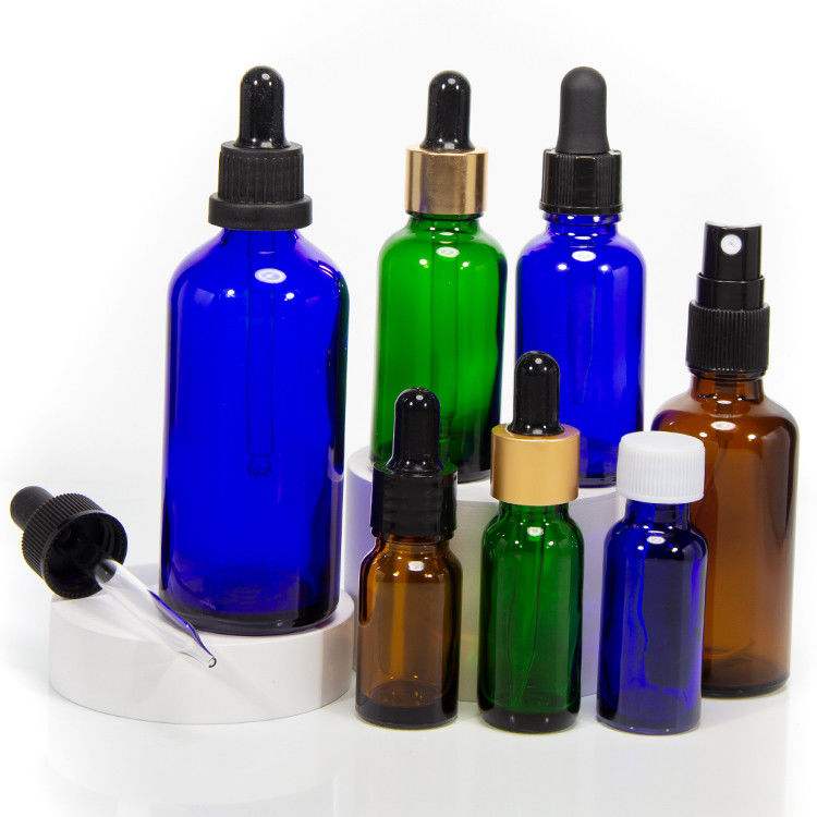 Sang Trọng 1oz 2oz 20ml 30ml 50ml Mỹ Phẩm Trống Vai Phẳng Serum Tinh Dầu Thủy Tinh Chai Nhỏ Giọt