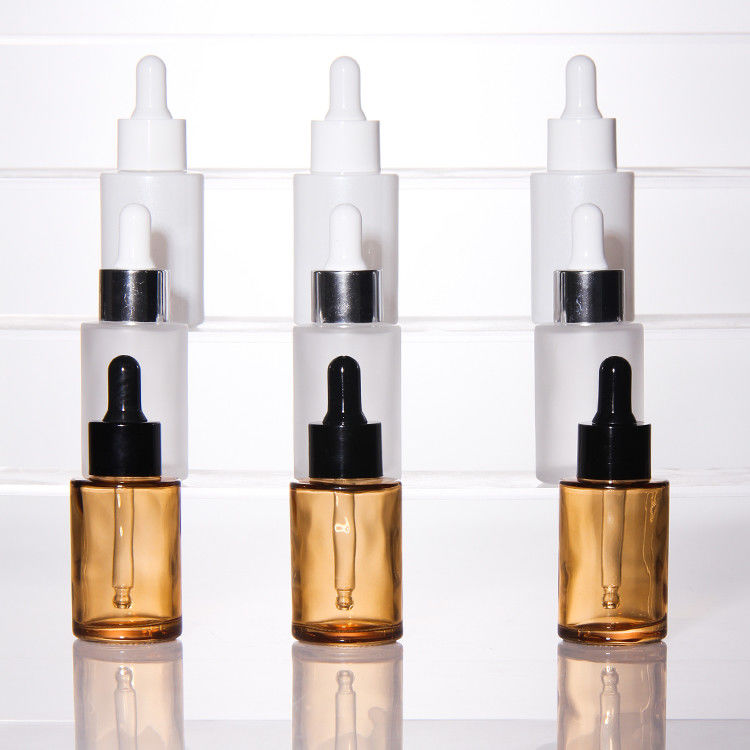 Hỗn 15ml 30ml Frosted Glass Face Oil Serum Bottle Packaging Glass Pump Cosmetic Serum Oil Dropper Bottle