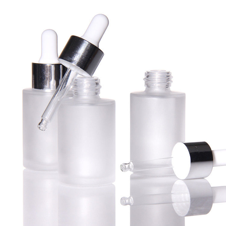 Hỗn 15ml 30ml Frosted Glass Face Oil Serum Bottle Packaging Glass Pump Cosmetic Serum Oil Dropper Bottle