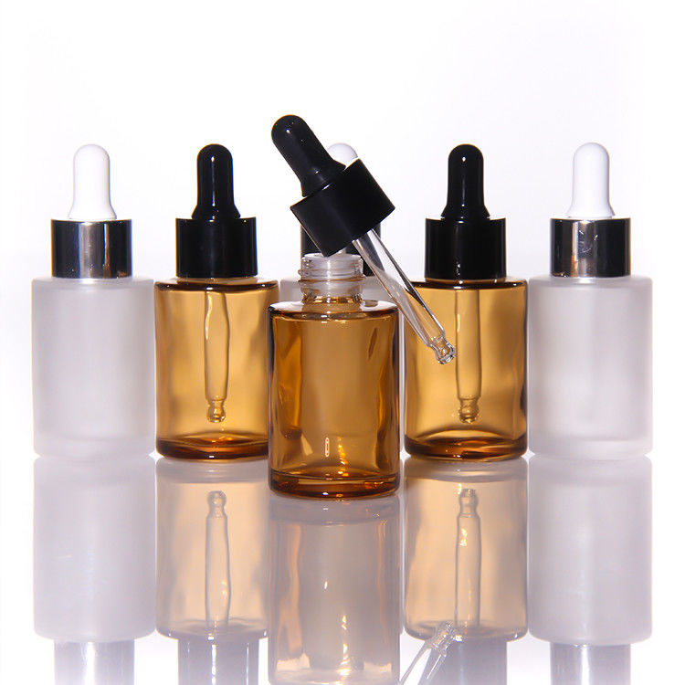 Hỗn 15ml 30ml Frosted Glass Face Oil Serum Bottle Packaging Glass Pump Cosmetic Serum Oil Dropper Bottle