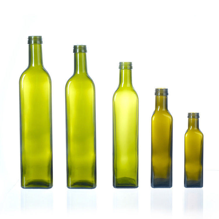 chai dầu ô liu rỗng với nắp 250ml 500ml 750ml 1l kính hình vuông rõ ràng chai dầu ô liu